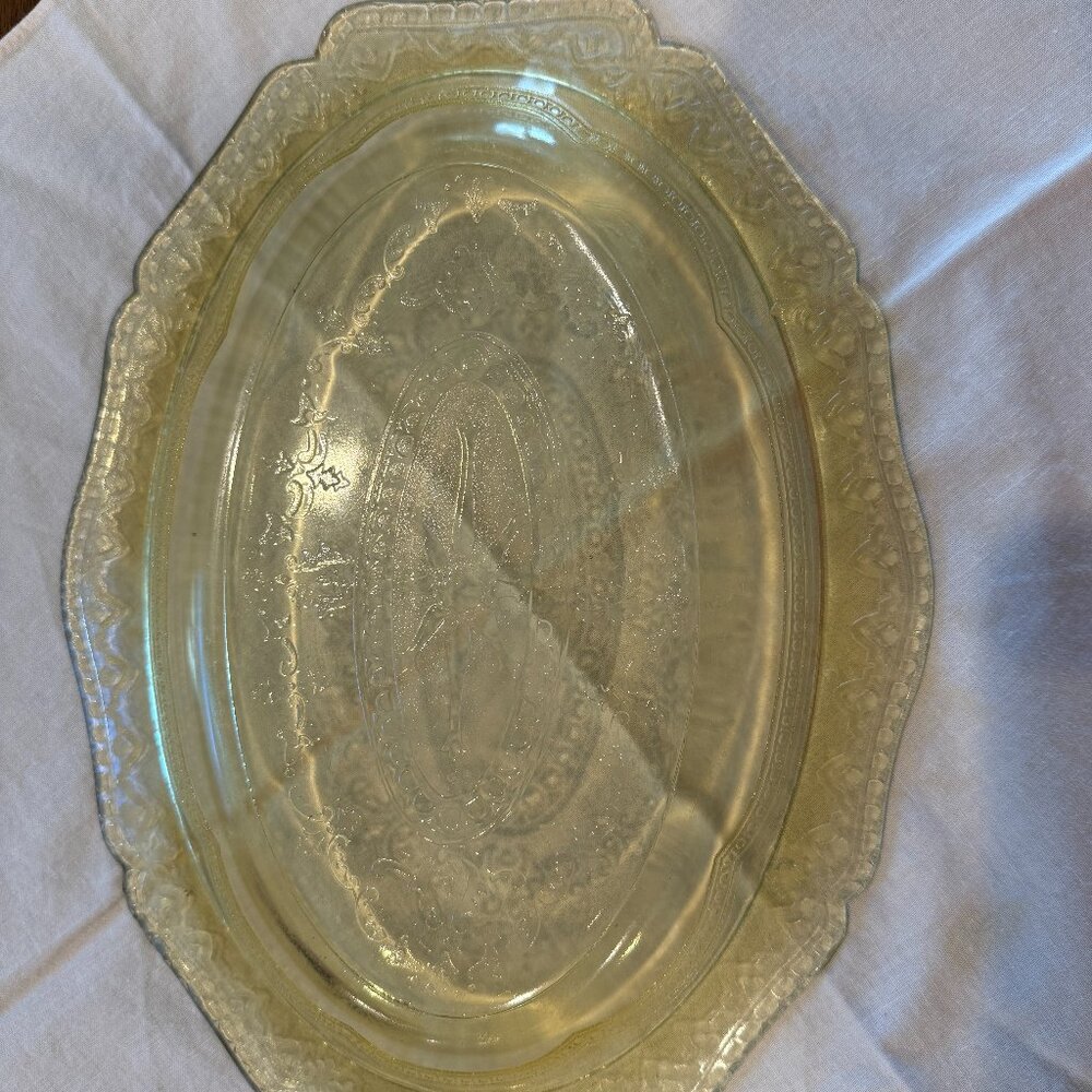 Vintage Amber Glass Platter